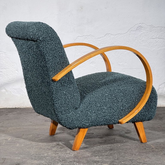 Paar Jindřich Halabala H-410 Fauteuils van UP Závody, jaren 30 – Textile (photo 10 of 11)