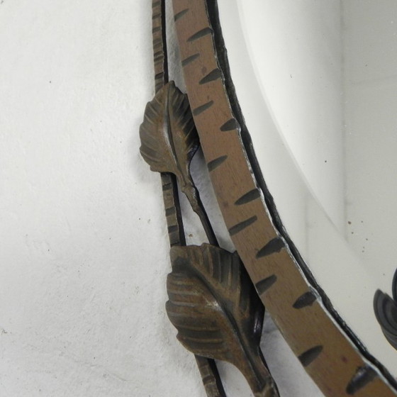 Image 1 of Art Deco mirror with faceted glass in steel frame, 1930s