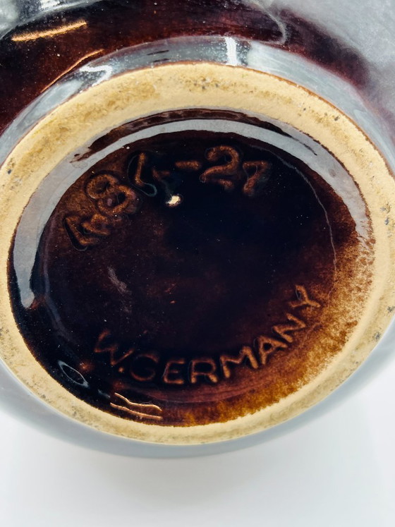 Image 1 of Coppia di vasi Scheurich 484 27 con decorazioni floreali, Germania Ovest