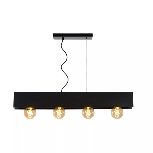 Lucide SURTUS – Pendant lamp – 4xE27 – Black, Rectangular Shape
