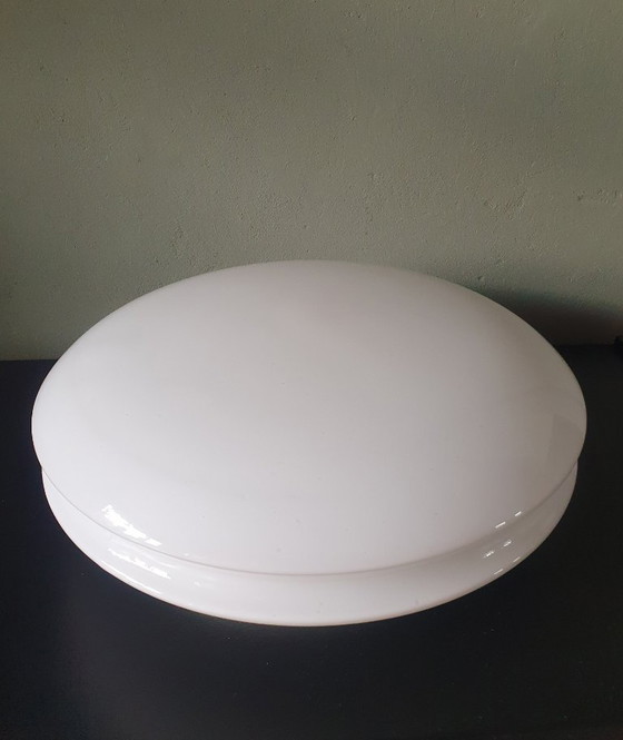 Image 1 of Vintage Raak Amsterdam opaline UFO glass ceiling lamp