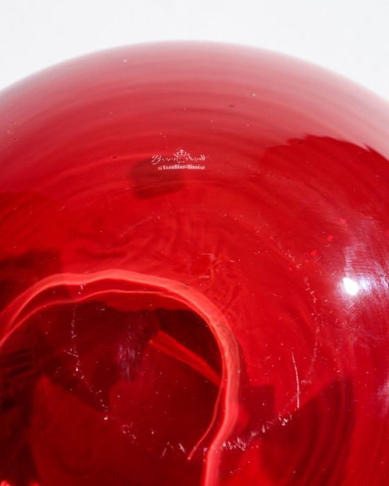 Image 1 of Wine-Red Elegant Rosenthal Studio-Line Art Glass Vase "Pure Ambition" Diam. 22cm