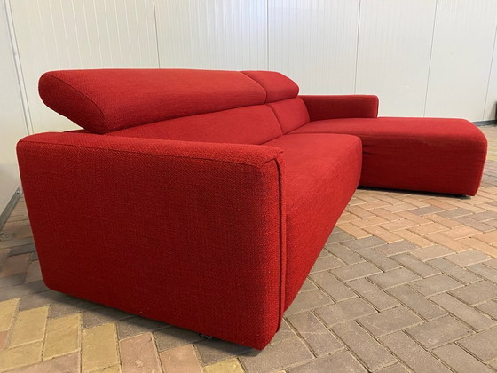 Image 1 of Montel Red Fabric Corner Sofa – Adjustable Headrests – Spacious Comfort – Free Delivery NL & BE