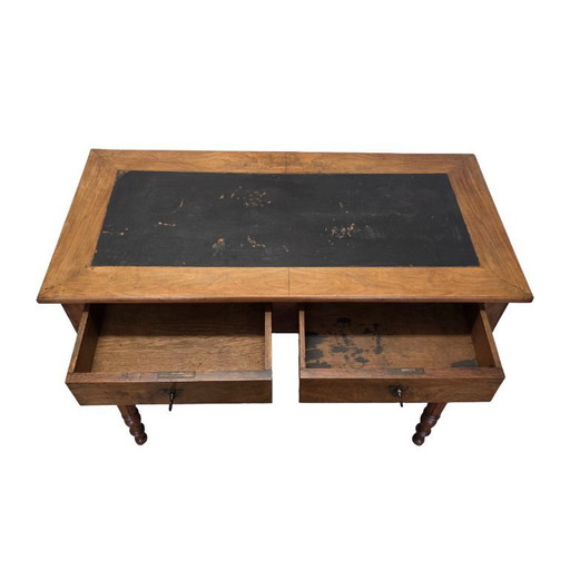 Antica scrivania inglese in radica di noce, circa 1860