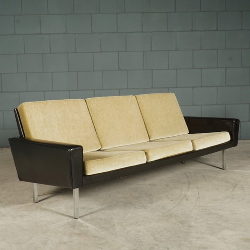 Vintage three-seater sofa - velour - 1960s