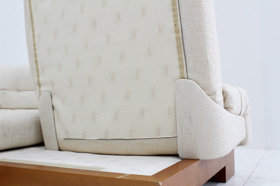Image 1 of Vintage Roche Bobois Mah Jong sofa beige linen Hans Hopfer