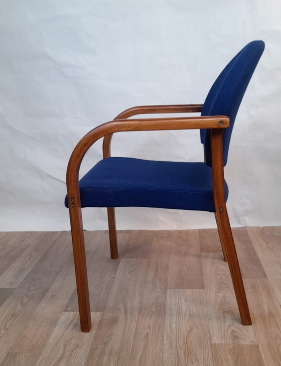 Image 1 of 6 X Norway blue fabric stacking conference chairs