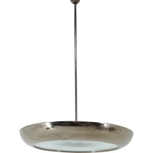 Lampe suspendue chromée vintage par Josef Hůrka pour Napako, Tchécoslovaquie 1930