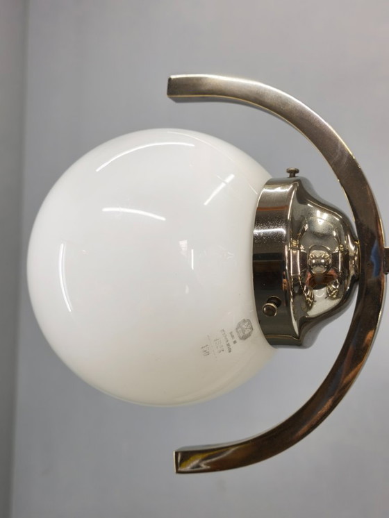 Image 1 of Lampadario Art Déco in nichel e vetro, anni '30