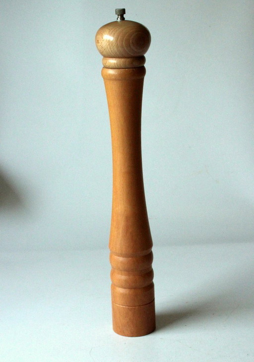 Molinillo de pimienta grande y resistente de madera y metal - 41,5 cm de alto