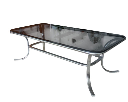 Table basse en verre de l'ère spatiale