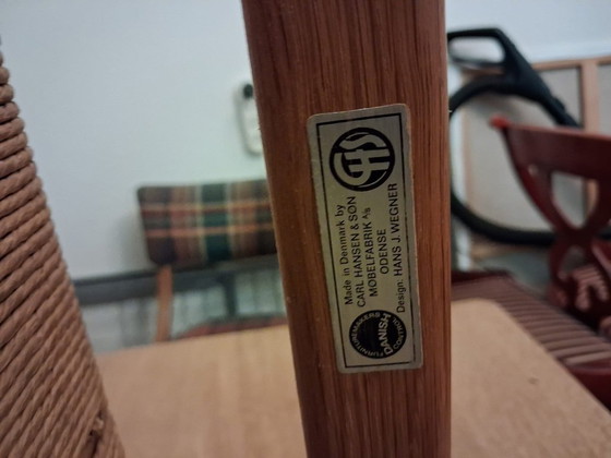 Hans J. Wegners CH46 Stuhl x3, CH53 x3 und Tisch – Carl Hansen & Søn, Esszimmerstühle, Wood (photo 6 of 6)