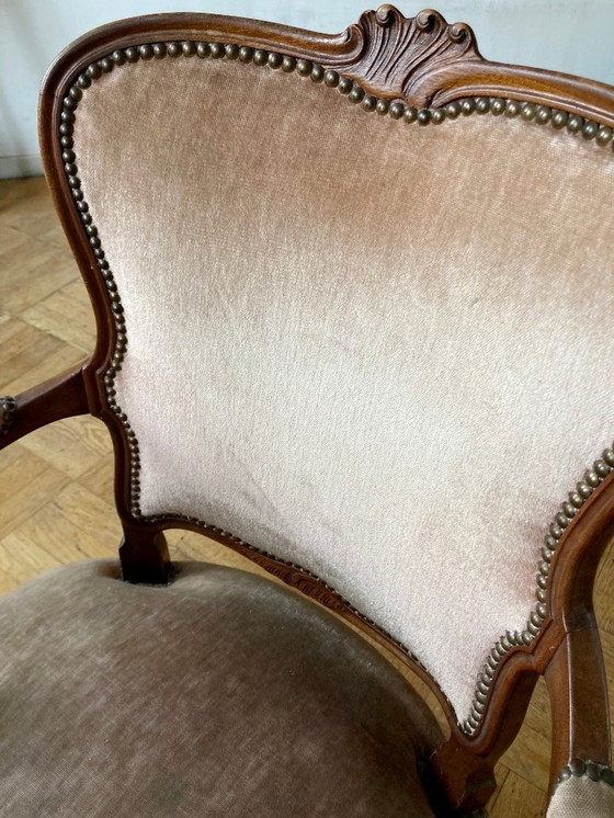 Image 1 of Mesa redonda con 4 sillas retro