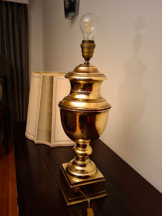Image 1 of Vintage massief messing tafellamp jaren 50