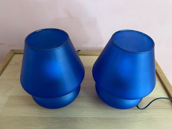 Vintage Set Table lamps Mushroom 80s – Habitat, Glass (photo 4 of 6)