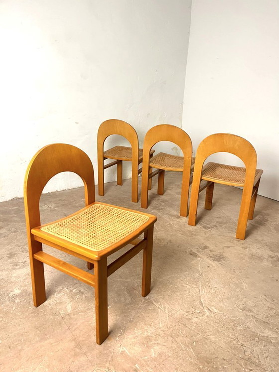 Image 1 of Set of four Arcadia cane chairs by Tagliabue di Cascina Armata, 1970-80