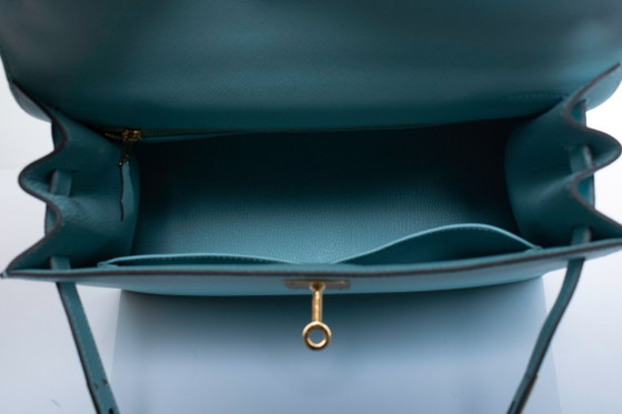 Hermes, Sac Kelly II Sellier 28 Atolón Epsom Bleu – Hermès, Bolsos de mano, Lambskin (photo 11 of 15)