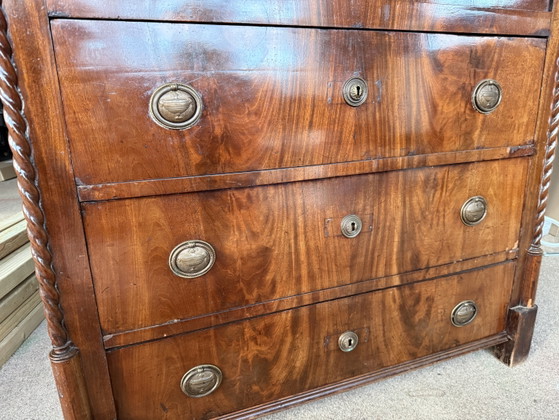 Secreter antiguo Biedermeier, finales del siglo XIX. – Armarios, Wood, Brass (photo 5 of 15)