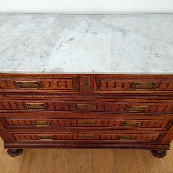 Image 1 of Vintage antique dresser chest of drawers bathroom furniture with marble top