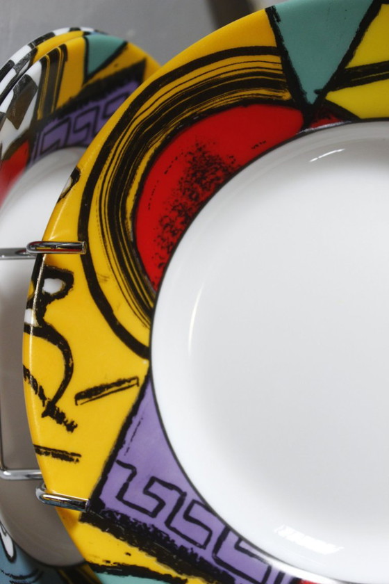 Arcopal France - Stoviglie di design Memphis post-moderno 13 pezzi anni '80 – Vetro (photo 3 of 8)