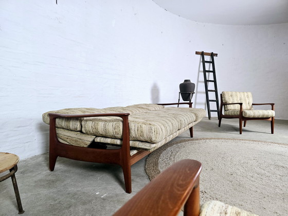 Image 1 of Eugen Schmidt Sofa Daybed jaren 60 Mid Century Zitgroep Fauteuilset Easy Chair Vintage