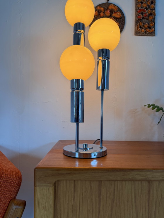 Vintage Globe Table Lamp, Solken Leuchten '70 – Chrome, Glass (photo 7 of 12)