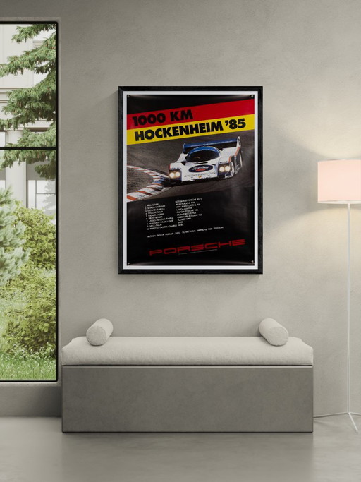 Porsche 1000km Hockenheim – 1985 originele vintage Porsche poster van Gruppe C – jaren 80 Motorsport – 102x76 (photo 2 of 8)
