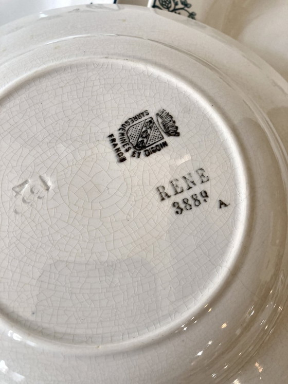 Image 1 of 5 assiettes creuses, Sarreguemines, modèle René