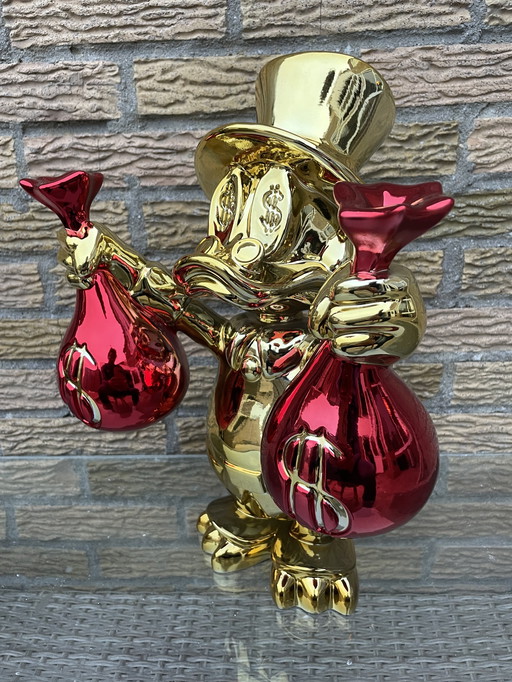 Scrooge McDuck pop art image gold money bag