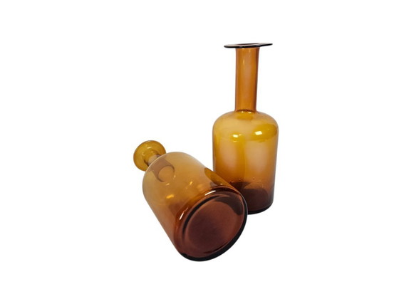 Image 1 of attr. Kastrup Holmegaard - Otto Brauer - "Gulvase" (2) - brown - 80's