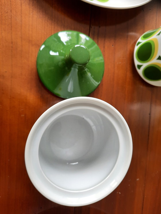 Image 1 of 1970 Seltmann Weiden Bavaria "Vert Jaune" service petit déjeuner"