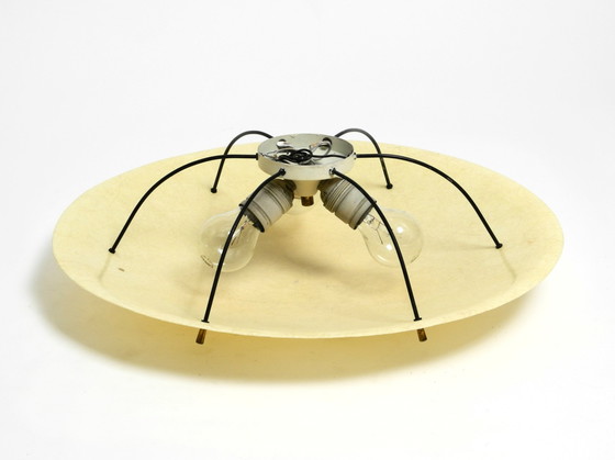 Image 1 of Äußerst seltene große runde Mid Century Modern Deckenleuchte aus Fiberglas | Ø 55 cm | Ø 21.65"