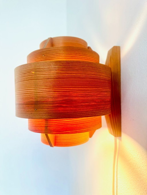 A pinewood wall lamp by Hans-Agne Jakobsson for Ellysett, Sweden 1960s