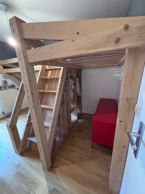 Maßgefertigtes Hochbett aus Massivholz – tweepersoonsbedden, Wood (photo 2 of 13)