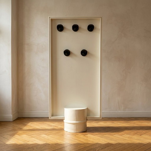 Mid-Century Modern Double-Sided Hall Stand with Mirror & Coat Hooks, 1960s, Europe