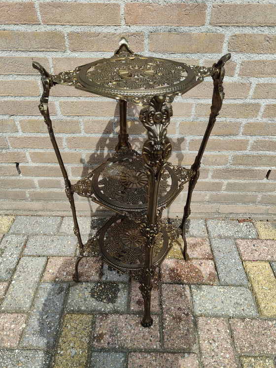 Image 1 of Vintage Hollywood Regency Stijl Messing Tafel