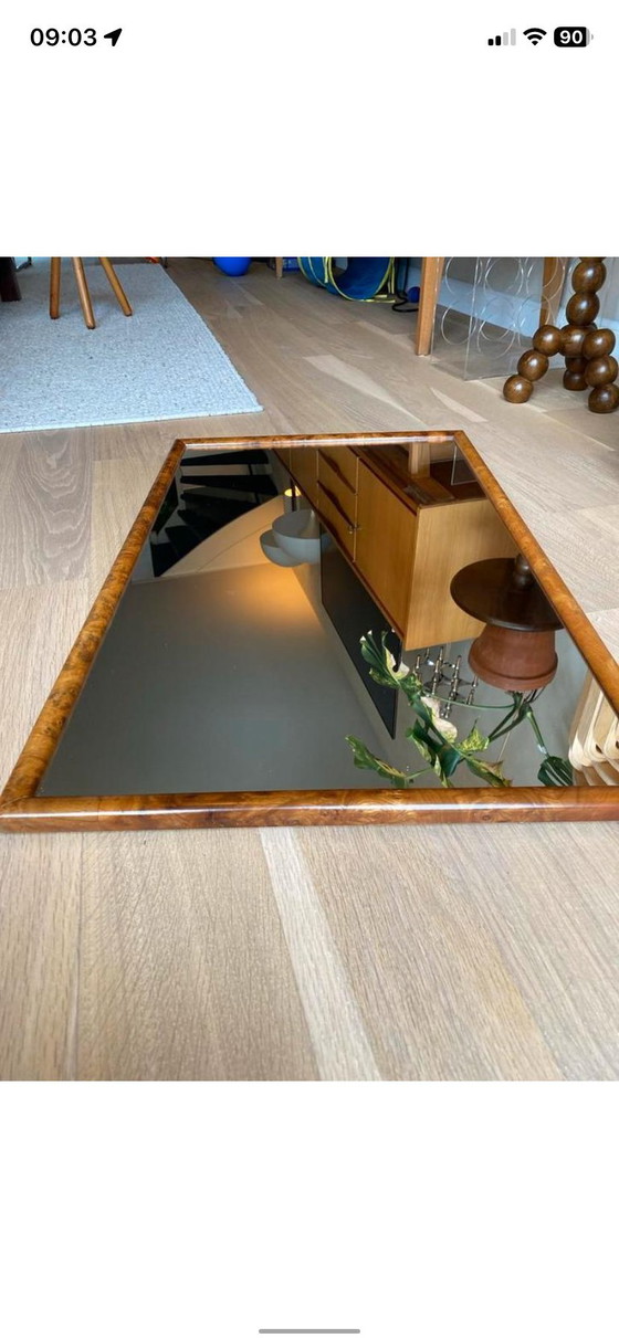 Image 1 of Specchio vintage in legno di radica