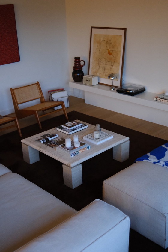Vintage Italian Travertine Coffee Table (1970s) (photo 2 of 6)