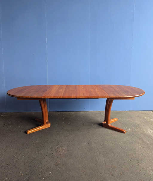 Table de salle à manger extensible vintage danoise en teck, Dyrlund