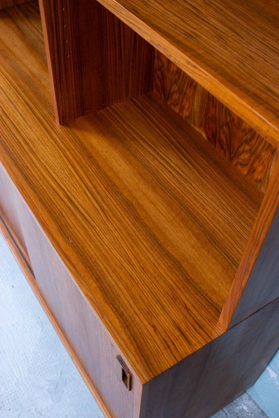 Image 1 of Vintage teak and walnut bookcase, highboard, chest of drawers, mid-century modern, 1960s