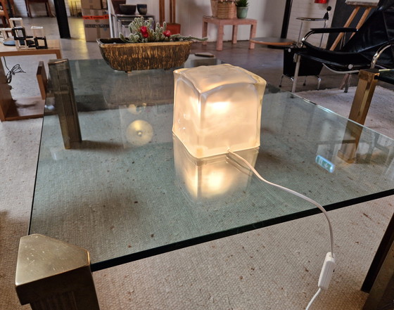 Image 1 of Vintage Ikea Iviken Glass Ice Block Table Lamps