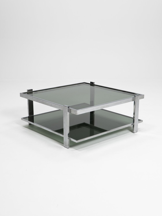 Image 1 of Tavolino da caffè in cromo e vetro, Italia, anni '70