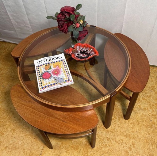 Mid century retro vintage teak trinity coffee table by nathan 1960  Add a stylish and versatile piece to your living space