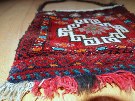 Image 1 of Handmade vintage Turkish Anatolian bag 1.1' x 1.1' (34cm x 34cm) 1970 - 1C365