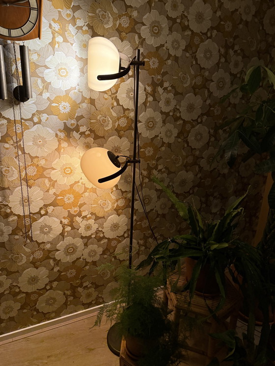 Image 1 of Lampada da terra retrò vintage a forma di fungo, lampade a globo anni '70