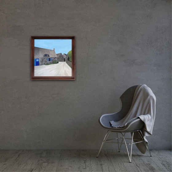 Image 1 of Öl auf bespanntem Keilrahmen. Format 50x50cm. Schwarzer amerikanischer Kasten.