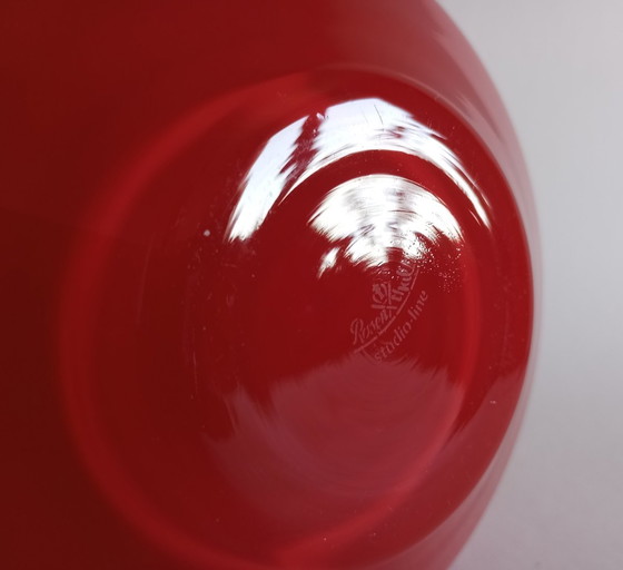 Image 1 of Vase en verre rouge/blanc Walther Gropius Bauhaus 'Tac02' Rosenthal Studio 1969