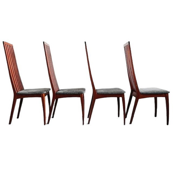 Image 1 of Quattro sedie da pranzo di design danese di metà secolo in teak grigio, anni '70