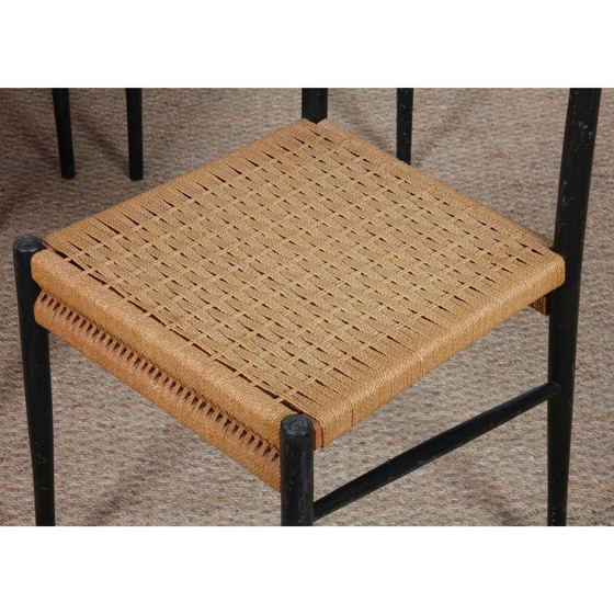 Image 1 of Suite of 4 Italian Wooden Chairs from the 1960s