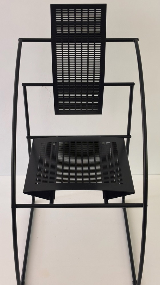 Chaise Quinta Mario Botta pour Alias 1985 Métal Tubulaire Laqué Noir Métal Perforé Hors Production Design (photo 6 of 15)